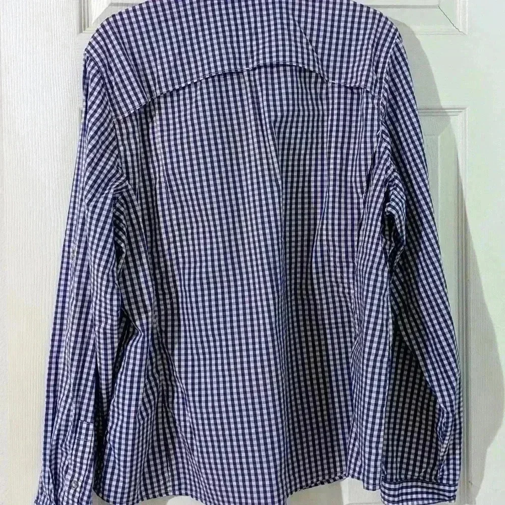 ORVIS Gingham Mens Purple Long Sleeve Plaid Button Down‎ Shirt Size XL